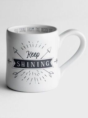DaySpring KEEP SHINING 12 oz Ceramic Hand-Thrown Style Inspirational Mug